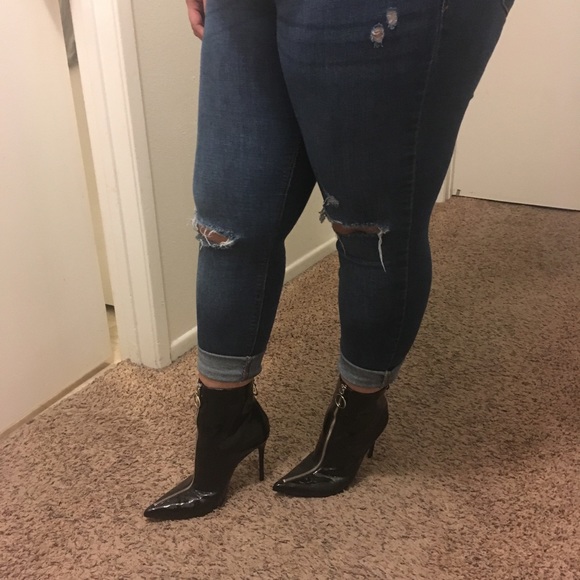 Schutz Kenia Black Patent Leather Booties - Picture 12 of 13